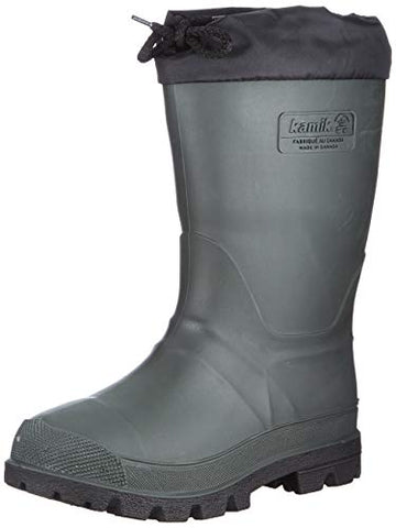 Kamik Kids Forester Insulated Rubber Boots,Khaki Black,