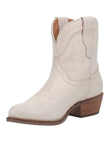 Dingo Womens Saguaro Snip Toe Boots Ankle Low Heel 1-2" - White