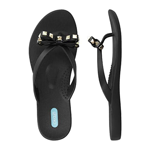 Oka-B Women's Chase Bow Flip Flop Sandal