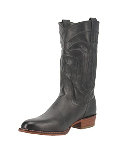 Dingo Mens Montana Round Toe Boots Mid Calf - Black