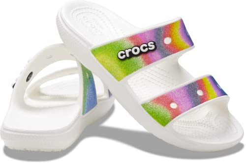Crocs Unisex-Adult Classic Tie Dye Two-Strap Sandals Slide