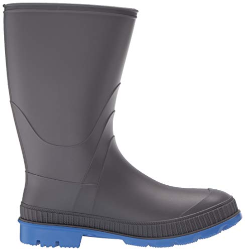 Kamik Kids Youth Stomp Rain Boot, Charcoal/Blue, 7 US Unisex Toddler