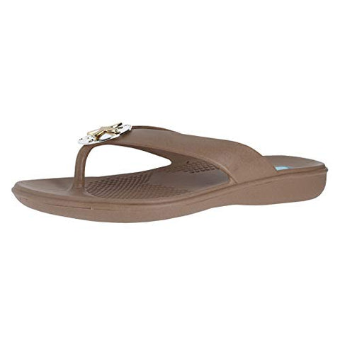 Oka-B Sandy Flip Flop Sandal Shoe with Sand Dollar Attachment Color Chai (ML)