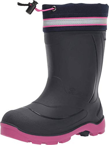 Kamik Kids Snobuster3, 3 Season Insulated Waterproof Boots,Charcoal/Magenta,