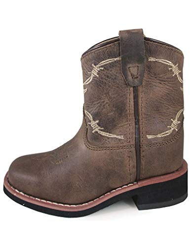 Smoky Mountain Boots | Logan Series | Youth Western Boot | Square Toe | Durable Leather | Rubber Sole & Block Heel | Man-Made Lining