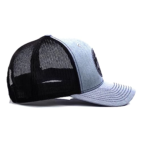 STS Ranchwear Bottle Cap Patch Hat - Adjustable Snapback Trucker Style Hat, Gray/Black