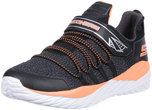 Skechers Kids Boy's Nitro Sprint-Vector Shift Sneaker, Black/Charcoal/Orange, 13.5 Medium US Little Kid