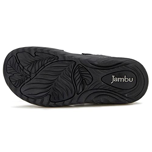 Jambu Womens Ruby Perforated Backstrap Sandals Casual Low Heel 1-2" - Black