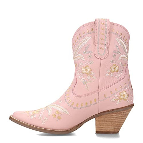 Dingo Women's Primrose Embroidered Floral Snip Toe Cowboy Booties Fashion Boot