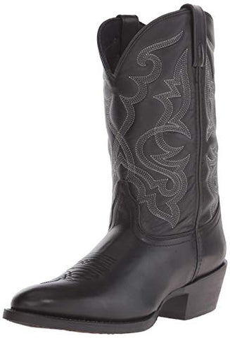 Laredo Womens Maddie Round Toe Boots Mid Calf Low Heel 1-2" - Black