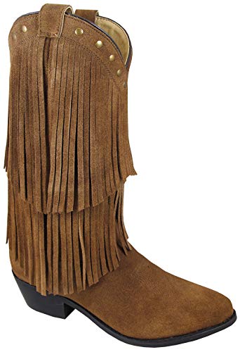 Smoky Mountain Boots - Women's Wisteria 12" Brown Suede Fringe Cowboy Boot