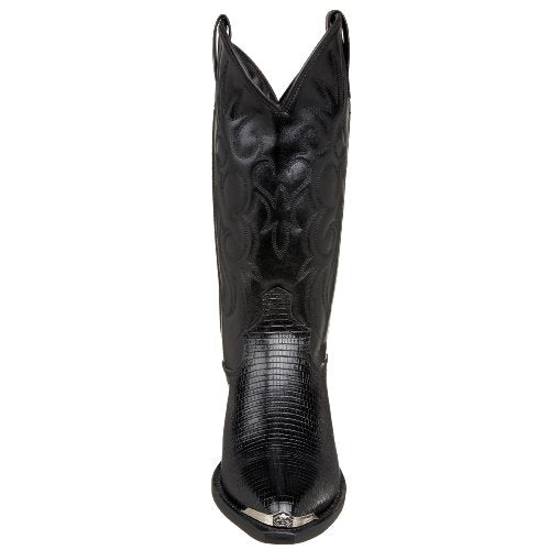Laredo Mens Atlanta Croc Pointed Toe Dress Boots Mid Calf - Black