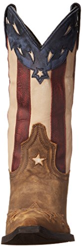 Laredo Womens Keyes Patriotic Snip Toe Boots Mid Calf Low Heel 1-1 3/4" - Brown