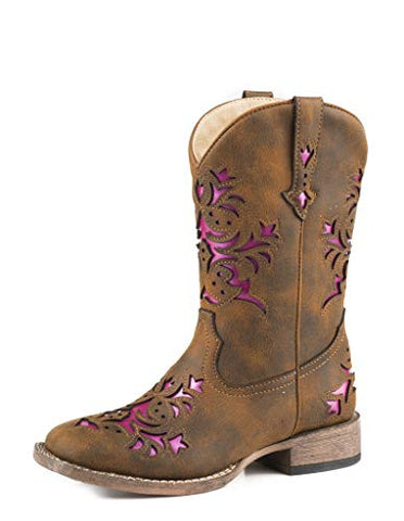 Roper Kids Lola Square Toe Brown Boots