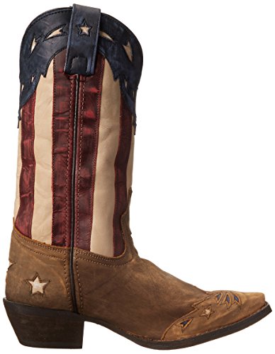 Laredo Womens Keyes Patriotic Snip Toe Boots Mid Calf Low Heel 1-1 3/4" - Brown