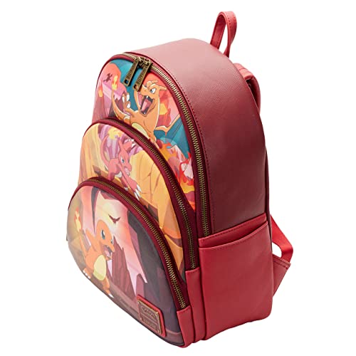 Loungefly Pokemon Charmander Evolutions Triple Pocket Backpack