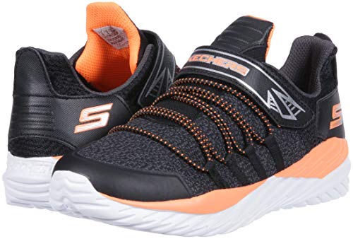 Skechers Kids Boy's Nitro Sprint-Vector Shift Sneaker, Black/Charcoal/Orange, 13.5 Medium US Little Kid