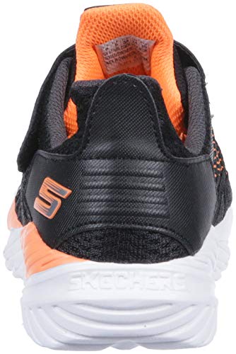 Skechers Kids Boy's Nitro Sprint-Vector Shift Sneaker, Black/Charcoal/Orange, 13.5 Medium US Little Kid