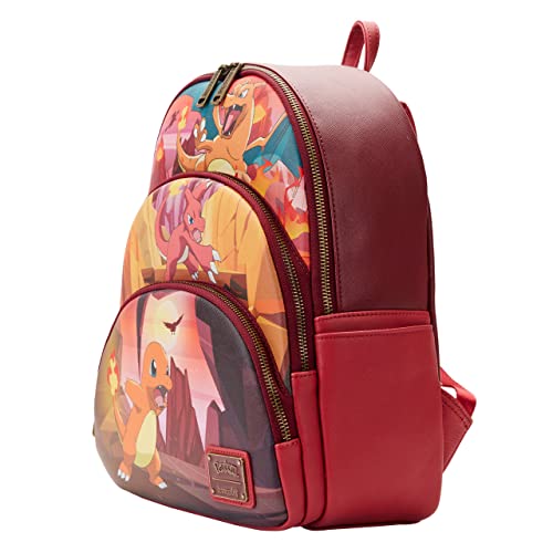 Loungefly Pokemon Charmander Evolutions Triple Pocket Backpack