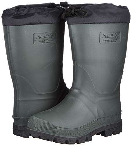 Kamik Kids Forester Insulated Rubber Boots,Khaki Black,