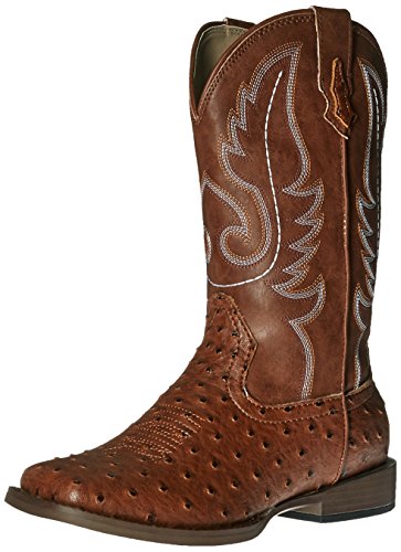 Roper Square Toe Faux Ostrich Western Boot